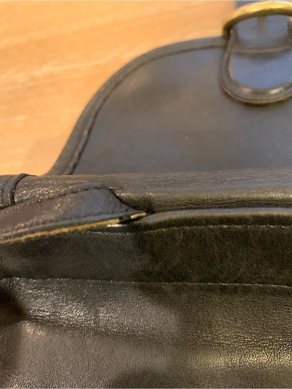Vintage Coach Black Leather Mini Backpack with Brass-Tone Buckle 4152 - Picture 6 of 11